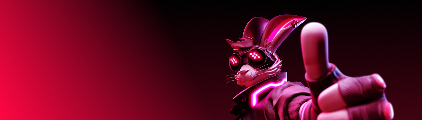 Banner BreachBunny mit Daumen hoch in rot